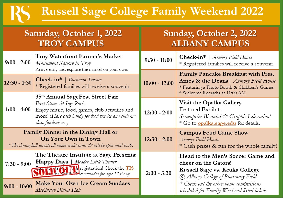 Family Weekend » Russell Sage College